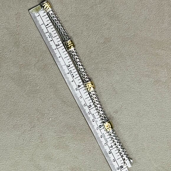 John Hardy Palu Silver 925 and 22k Gold Bracelet - Picture 7 of 7